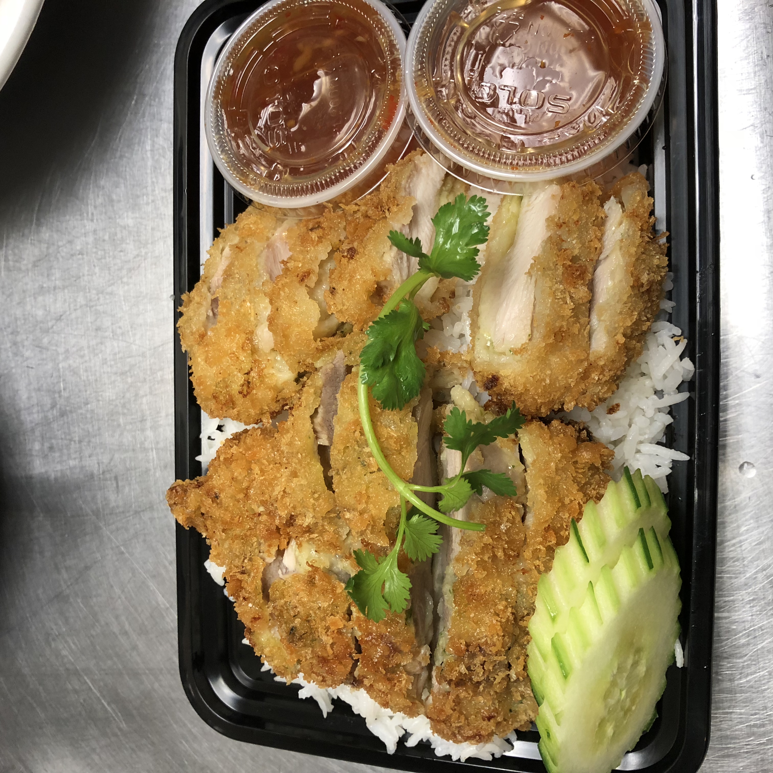 Order Fried Chicken Over Ginger Rice food online from Rice Thai To Go store, Southington on bringmethat.com