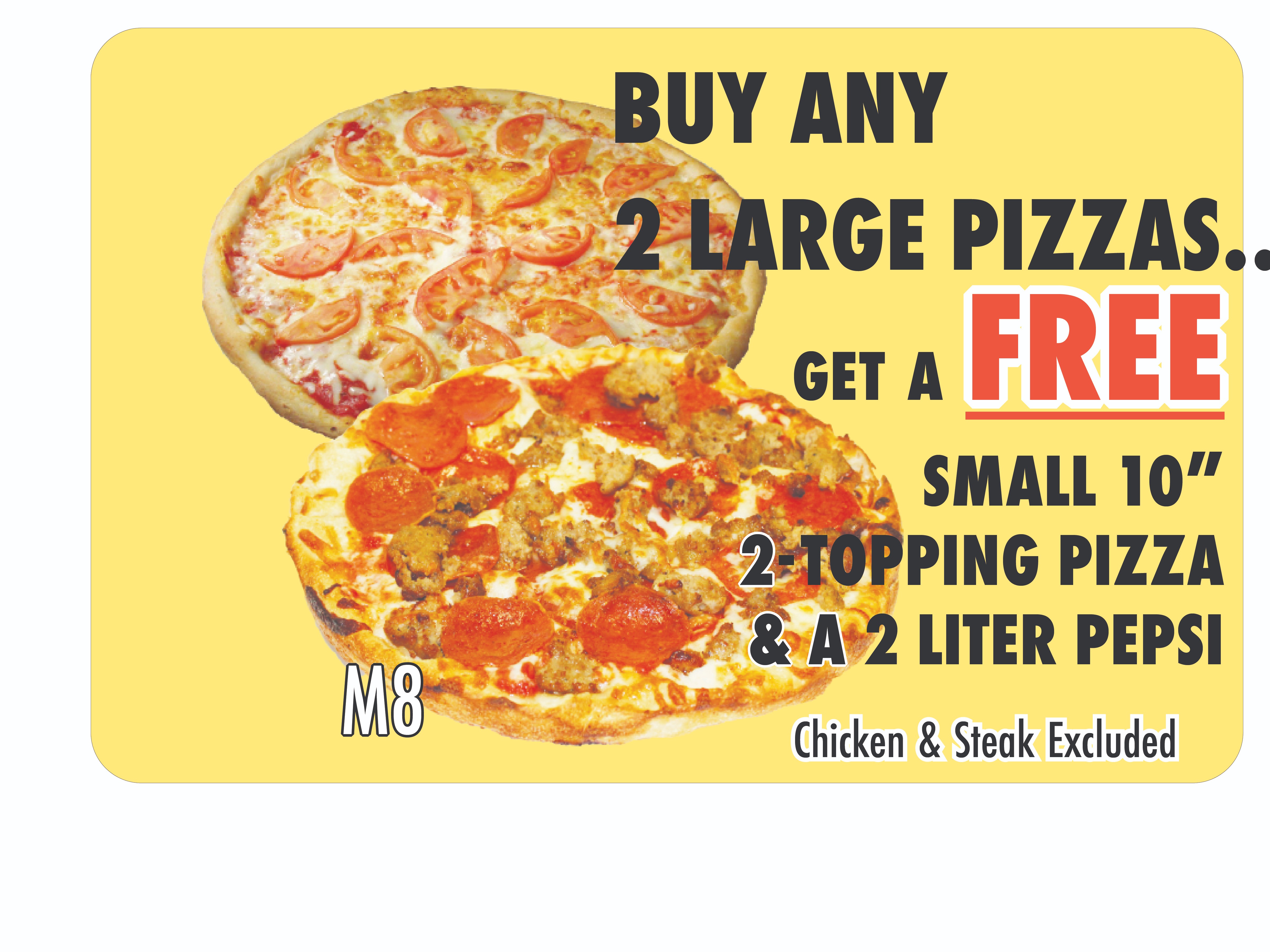 Order M8. Large Specialty Pizzas (2) food online from Windy City store, Dorchester on bringmethat.com