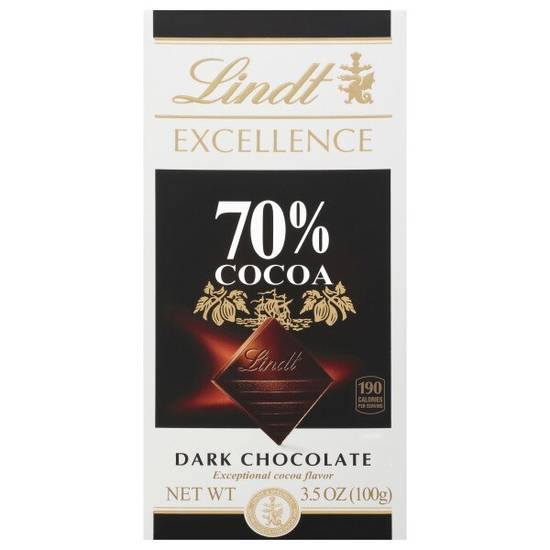 Order Lindt EXCELLENCE 70% Cocoa Dark Chocolate Bar, Dark Chocolate Candy, 3.5 oz. Bar food online from Cvs store, SAINT CLAIR SHORES on bringmethat.com