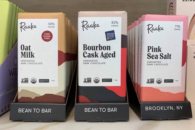 Order Raaka Bourbn Cask Aged 82% Cacao Bar food online from Out Of Office at MESH space store, Redondo Beach on bringmethat.com