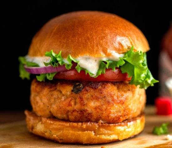 Order Salmon Burger food online from Jubilee Juice & Grill store, Chicago on bringmethat.com