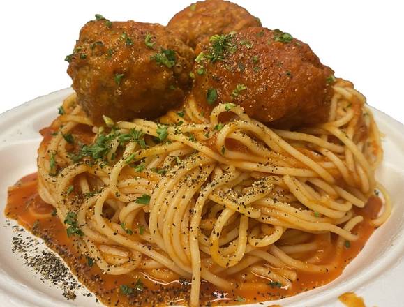 Order Spaghetti & Cypriot meatballs (keftedes) food online from Athenian Grill store, Lexington on bringmethat.com