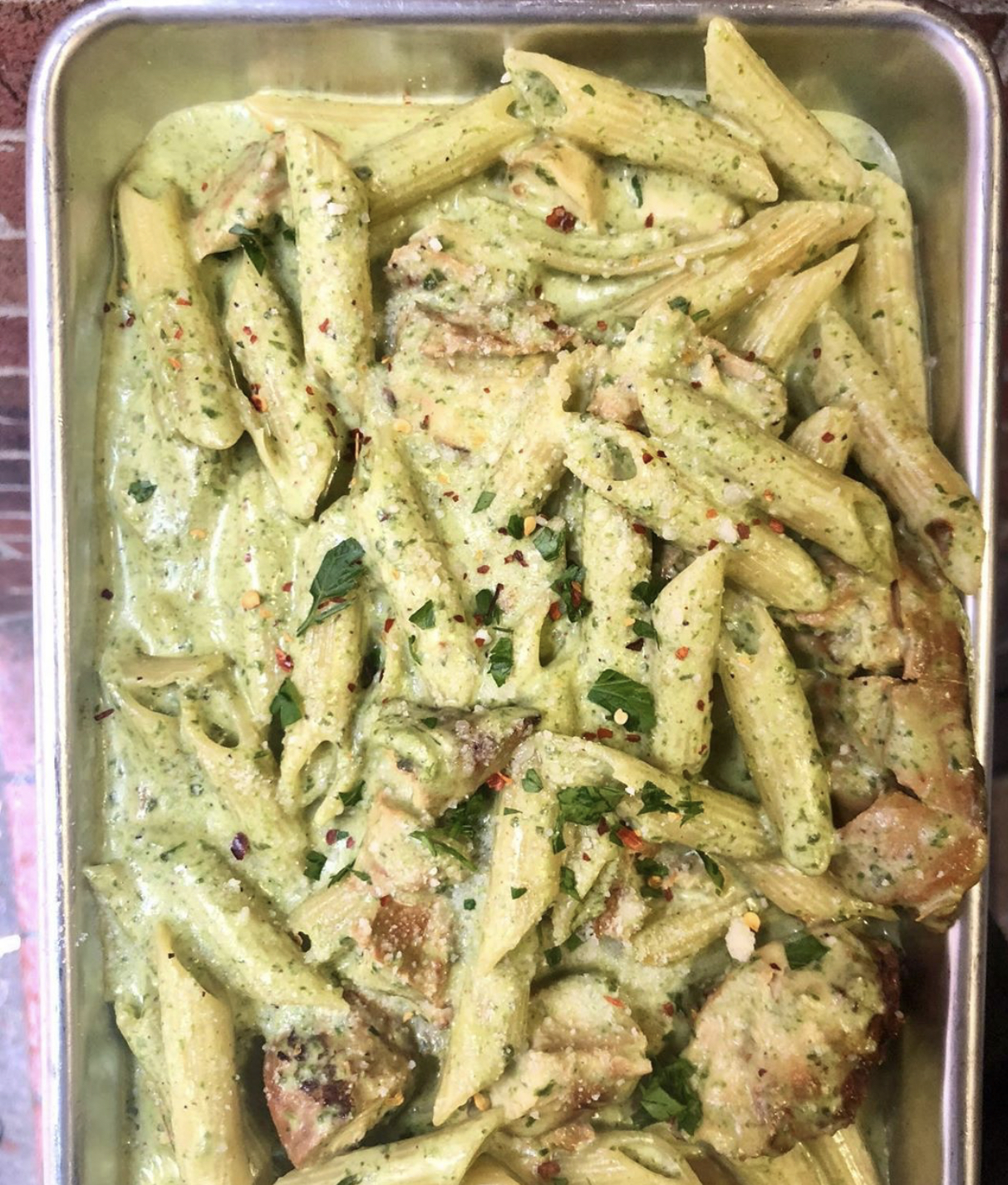 Order Chicken Cutlet, Pesto and Ziti food online from Pauli & Fat Felix's Cheesesteaks store, Boston on bringmethat.com