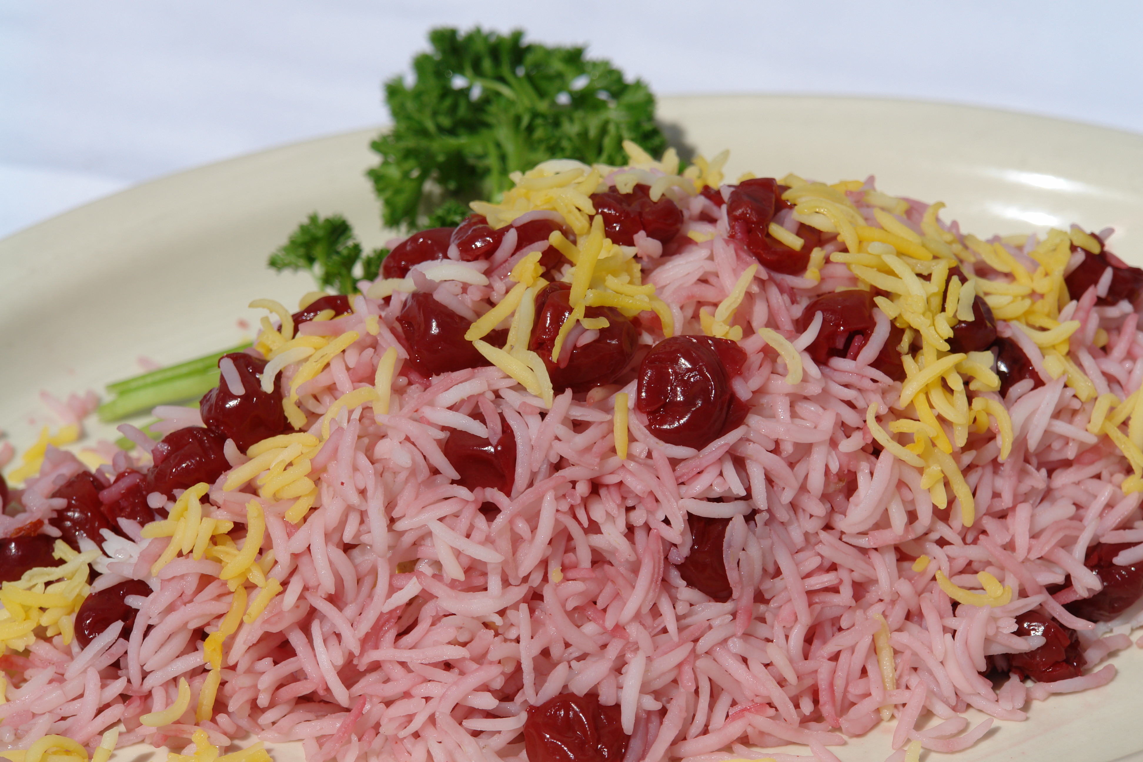 Order Sour Cherry Specialty Rice food online from Shiraz Restaurant store, Glendale on bringmethat.com
