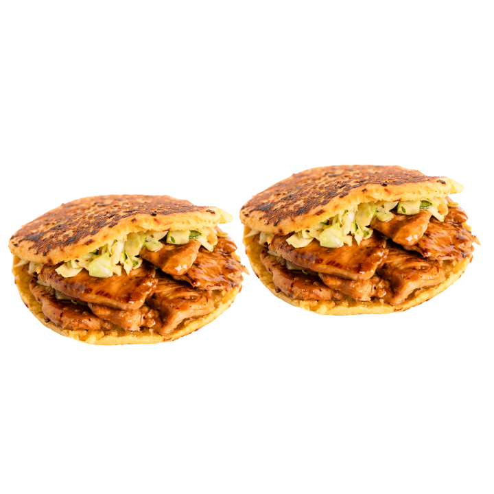 Order ~ Combo 2 BBQ Chicken Signature Arepas food online from Guasaca store, Raleigh on bringmethat.com