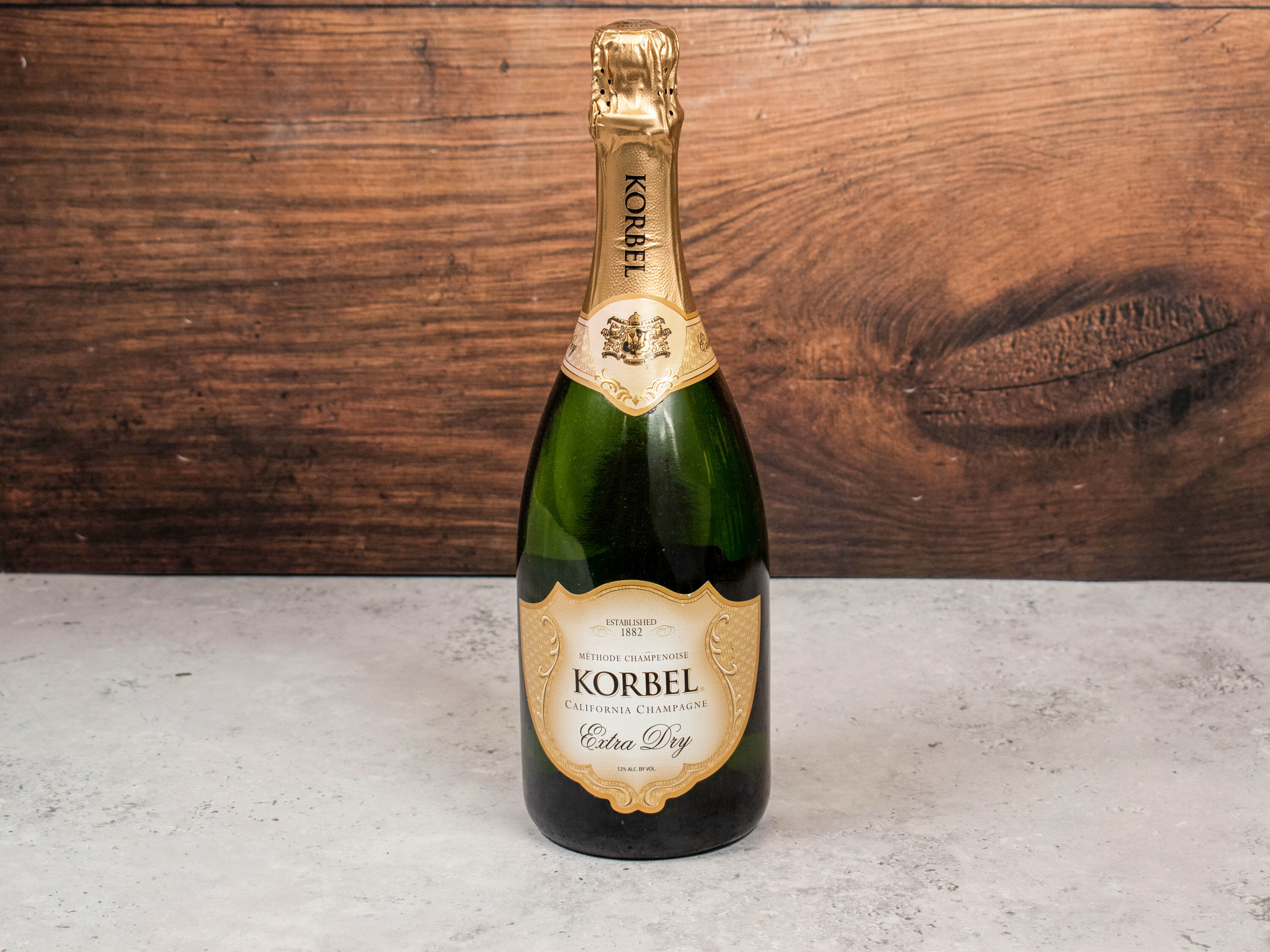 Order Korbel Extra Dry, 750 ml. Champagne food online from Vic Liquors store, El Monte on bringmethat.com