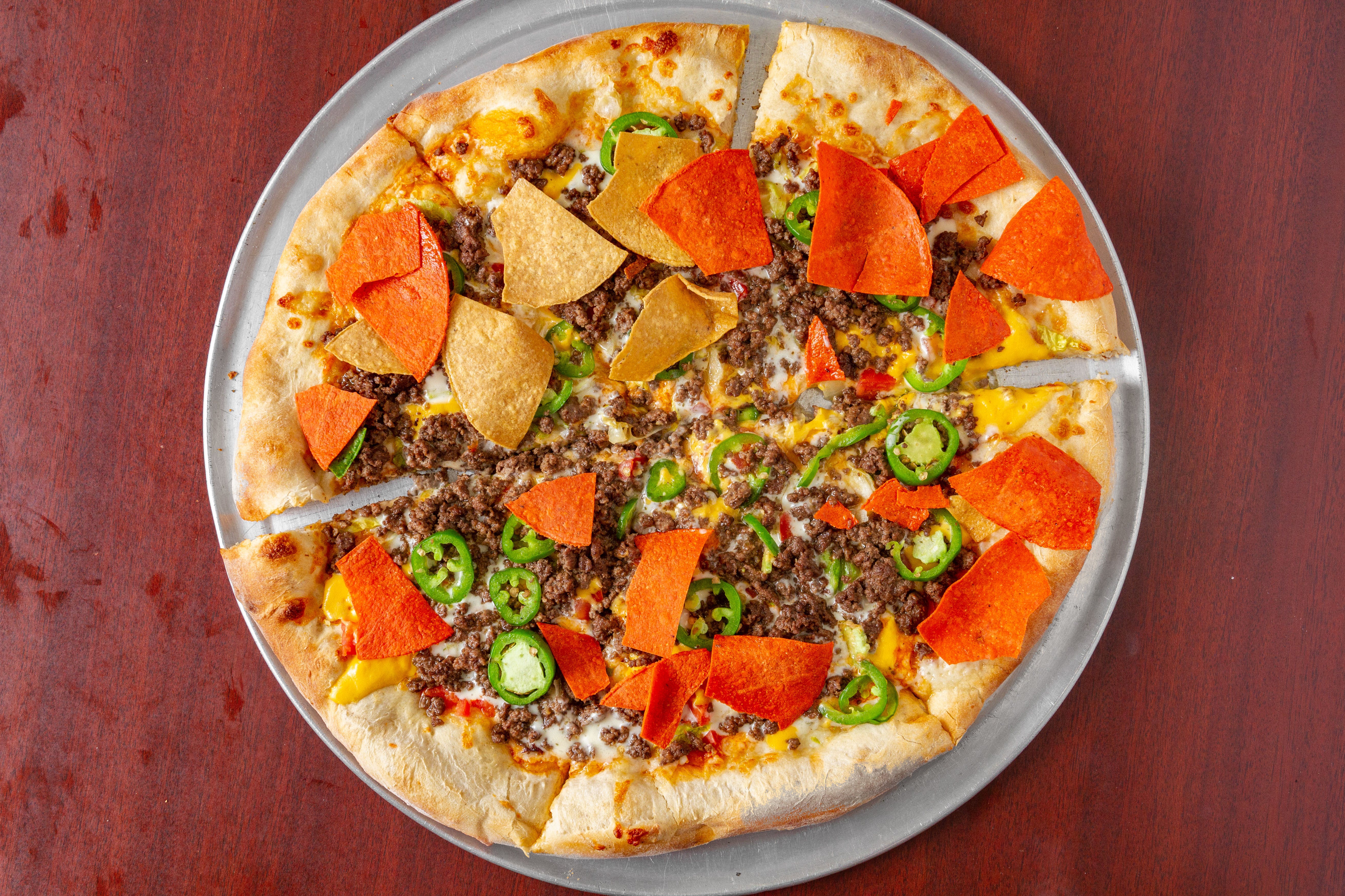 Order Taco Pizza - Medium 14" food online from G's Pizzeria store, Elkton on bringmethat.com