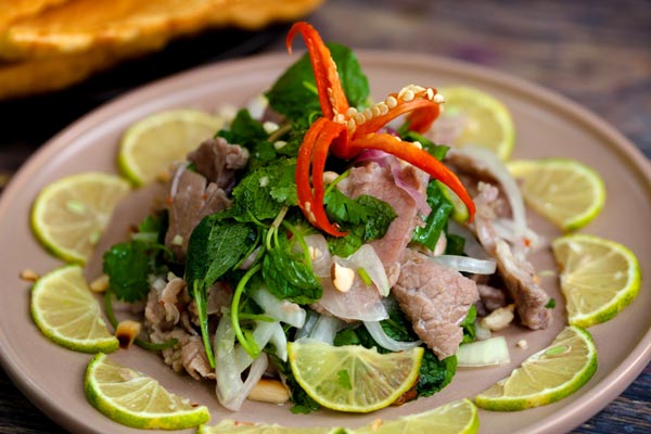 Order R2. Rare Lime Beef Salad/ GOi Bo Tai Chanh food online from Max Saigon store, Chandler on bringmethat.com