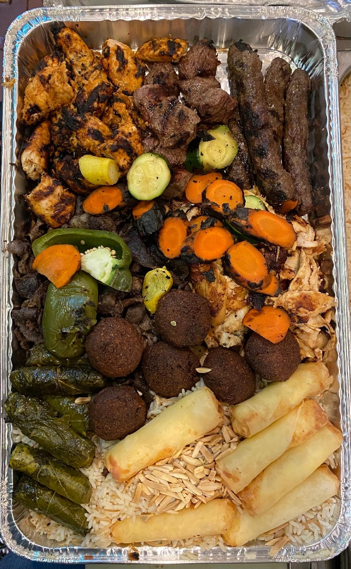 Order Kabob Platter 6 to 8 food online from La Fresh Mediterranean Grill store, Plymouth on bringmethat.com