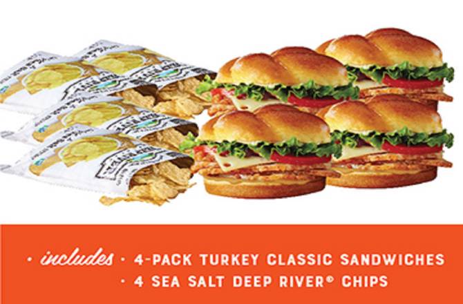 Order Smoked Turkey Classic Sandwich 4-Pack food online from Honey Baked Ham Co. & Cafe store, Gurnee on bringmethat.com