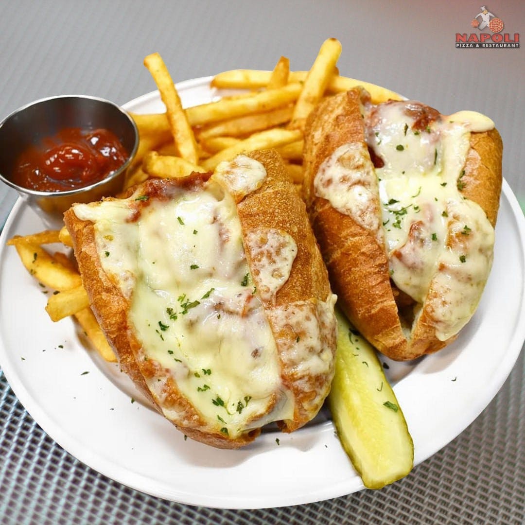 Order Meatball, Sausage Cheese & Marinara Sandwich - Sandwich food online from Napoli Pizza store, Henderson on bringmethat.com