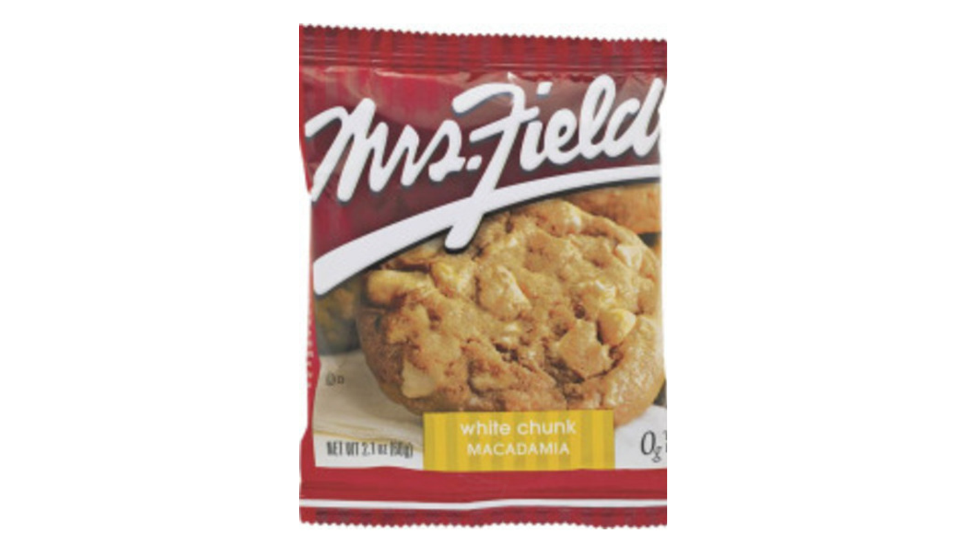Order Mrs. Fields Cookie White Chunk Macadamia 2.1 oz Bag food online from Village Commons Liquor store, Camarillo on bringmethat.com