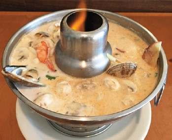 Order 20. Large Tom Kah Seafood Soup food online from Thai Rama Restaurant store, Torrance on bringmethat.com