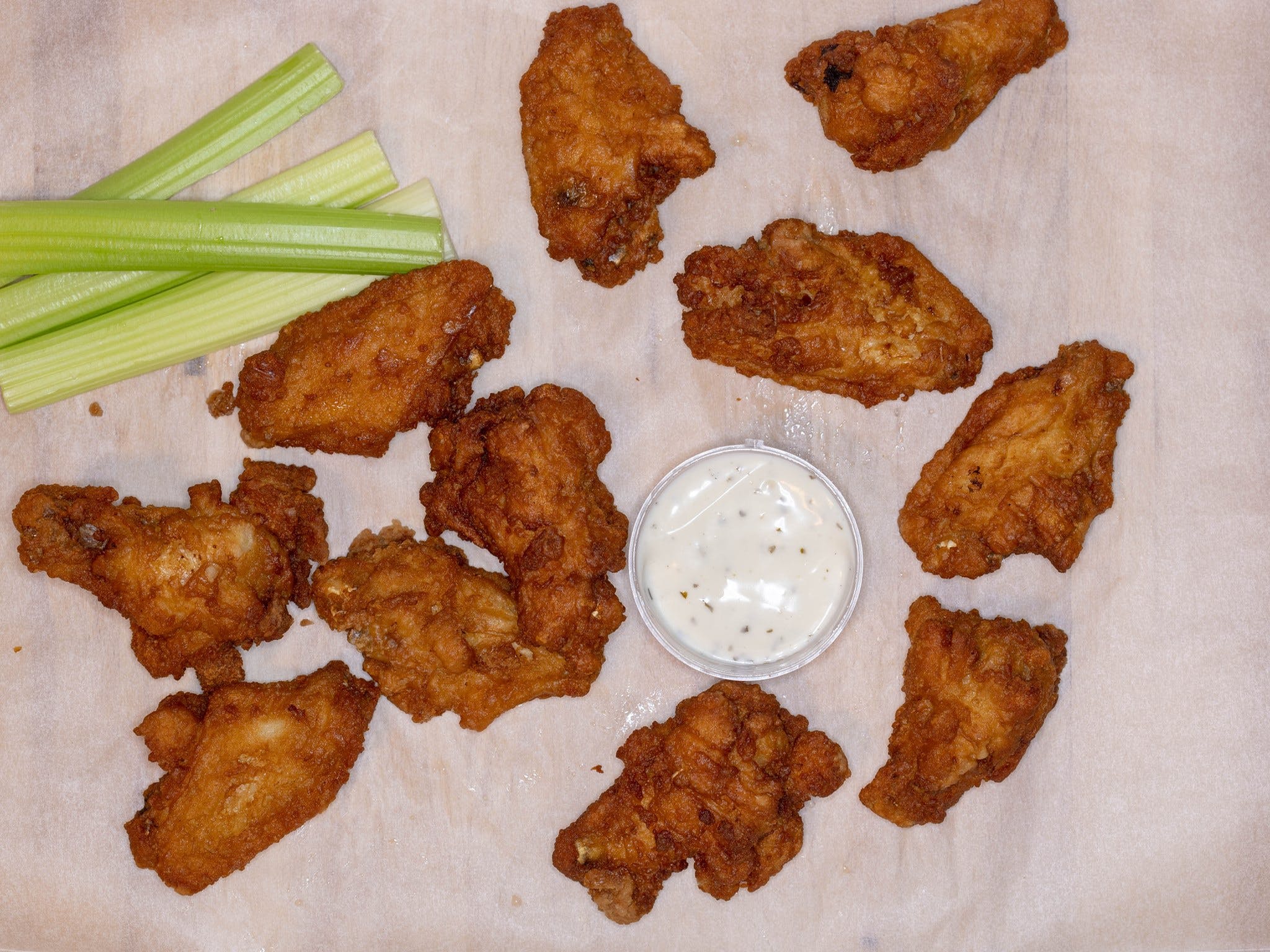 Order Chicken Wings - 8 Pieces food online from Gino's Pizzeria store, Jersey City on bringmethat.com