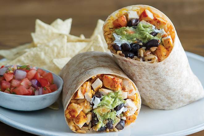 Order Fiesta Burrito food online from Sharkys Woodfired Grill Mexican store, Newbury Park on bringmethat.com