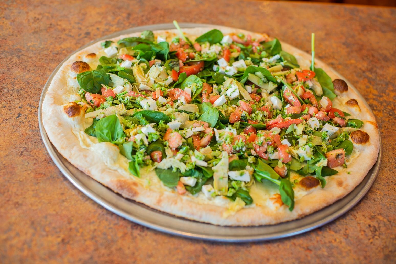 Order Spinach Salad Pizza food online from New Corner Ristorante Italiano store, Red Bank on bringmethat.com