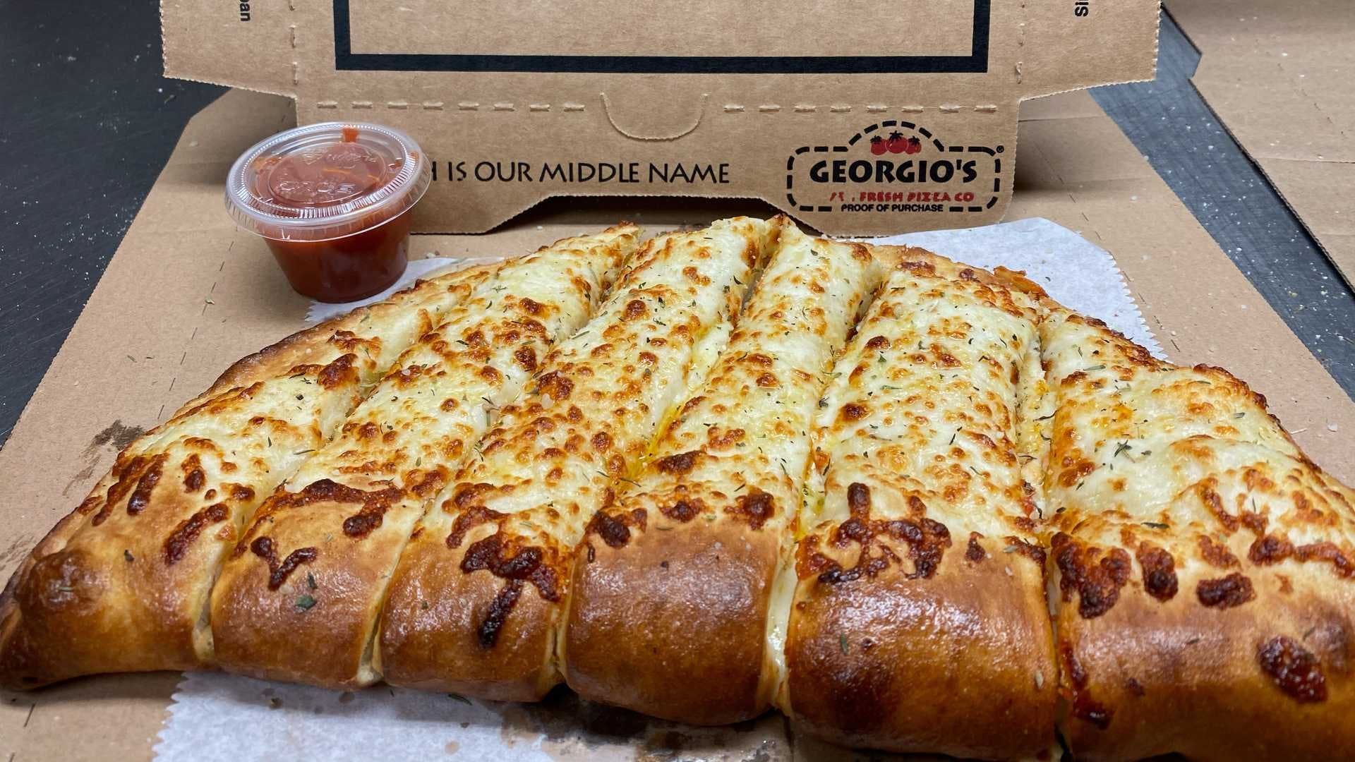 Order Stuffed Cheesy Bread - Appetizers food online from Georgio's Pizza store, Cleveland on bringmethat.com