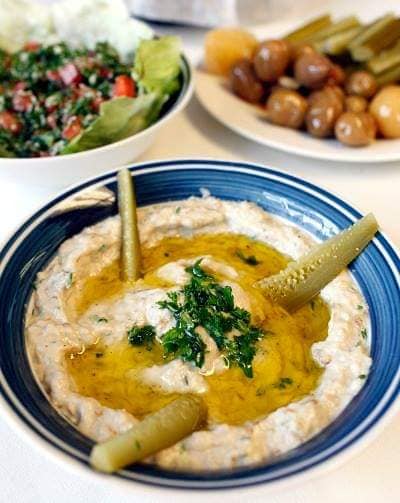 Order Baba Ghanoush food online from Aladdin Mediterranean Cuisine store, New Albany on bringmethat.com