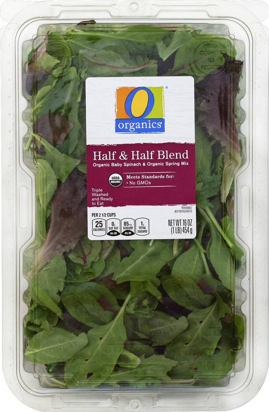 Order O Organics · Spring Mix and Baby Spinach Half & Half Blend (16 oz) food online from Safeway store, Bullhead City on bringmethat.com