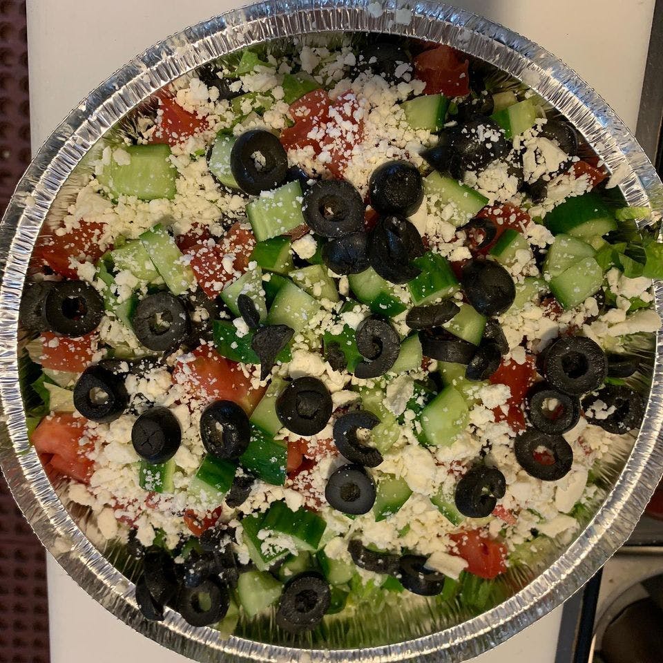 Order Greek Chopped Salad - Small food online from Pepe's NY Pizza - 11946 Ventura Blvd store, Studio City on bringmethat.com