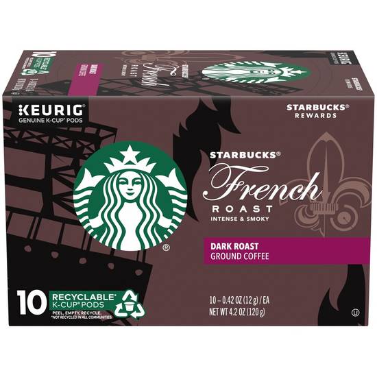 Order Starbucks French Roast Dark Ground Coffee K-Cup Pods, 10CT food online from Cvs store, WESTON on bringmethat.com