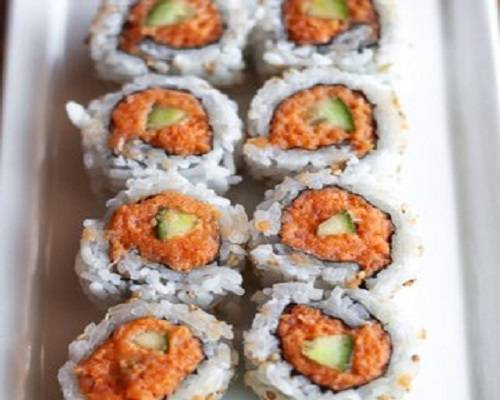 Order Spicy Albacore Roll food online from Sushi Factory store, Azusa on bringmethat.com