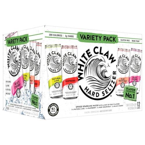 Order White Claw · Hard Seltzer Variety Pack Flavor Collection 1 (12 x 12 fl oz) cans  food online from D & B Liquor store, Olmos Park on bringmethat.com