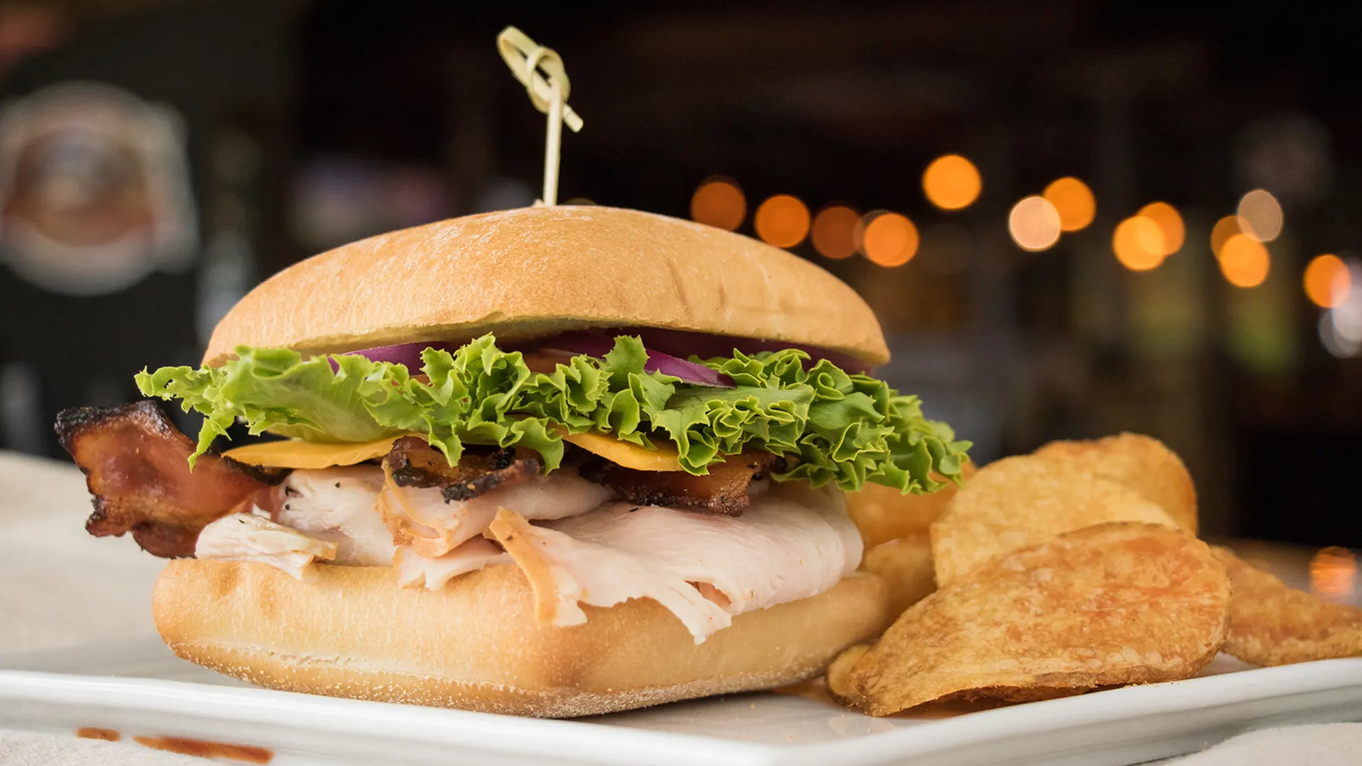 Order Smoked Turkey Club Sandwich food online from Lucky Dog Tavern and Grille store, Mason on bringmethat.com