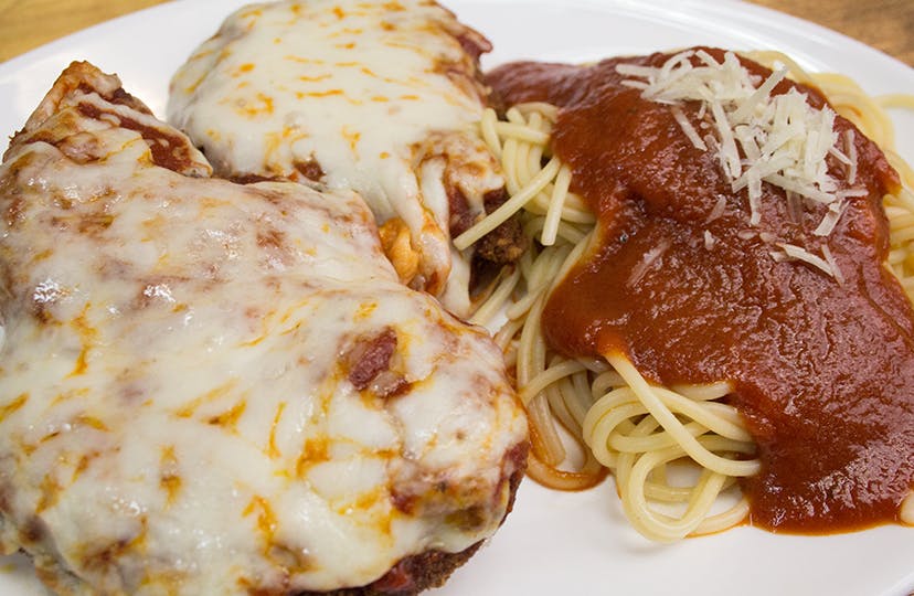 Order Chicken Parmigiana - Pasta food online from NYPD Pizza store, Orlando on bringmethat.com
