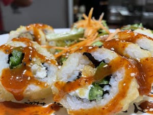 Order Dragon Fire Roll food online from Aki Sushi & Japanese Fusion store, San Jacinto on bringmethat.com