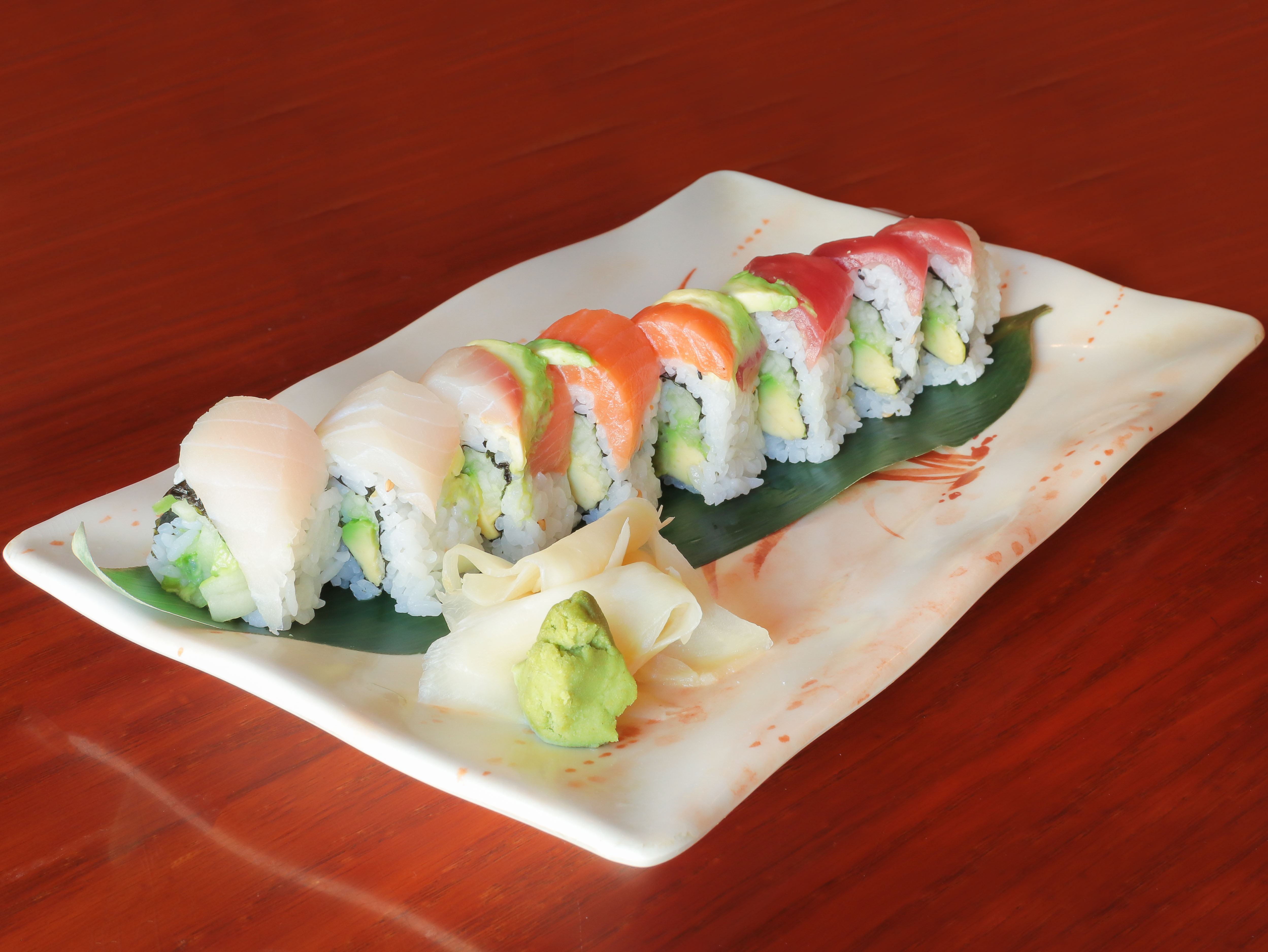 Order 8 Pieces Rainbow Roll food online from Terryin store, Philadelphia on bringmethat.com