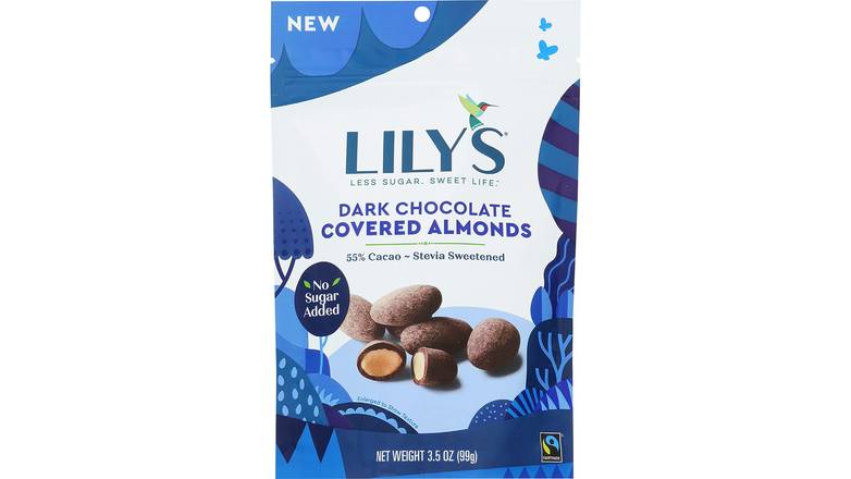 Order Lily'S Sweets Dark Chocolate Covered Almonds food online from Trumbull Mobil store, Trumbull on bringmethat.com