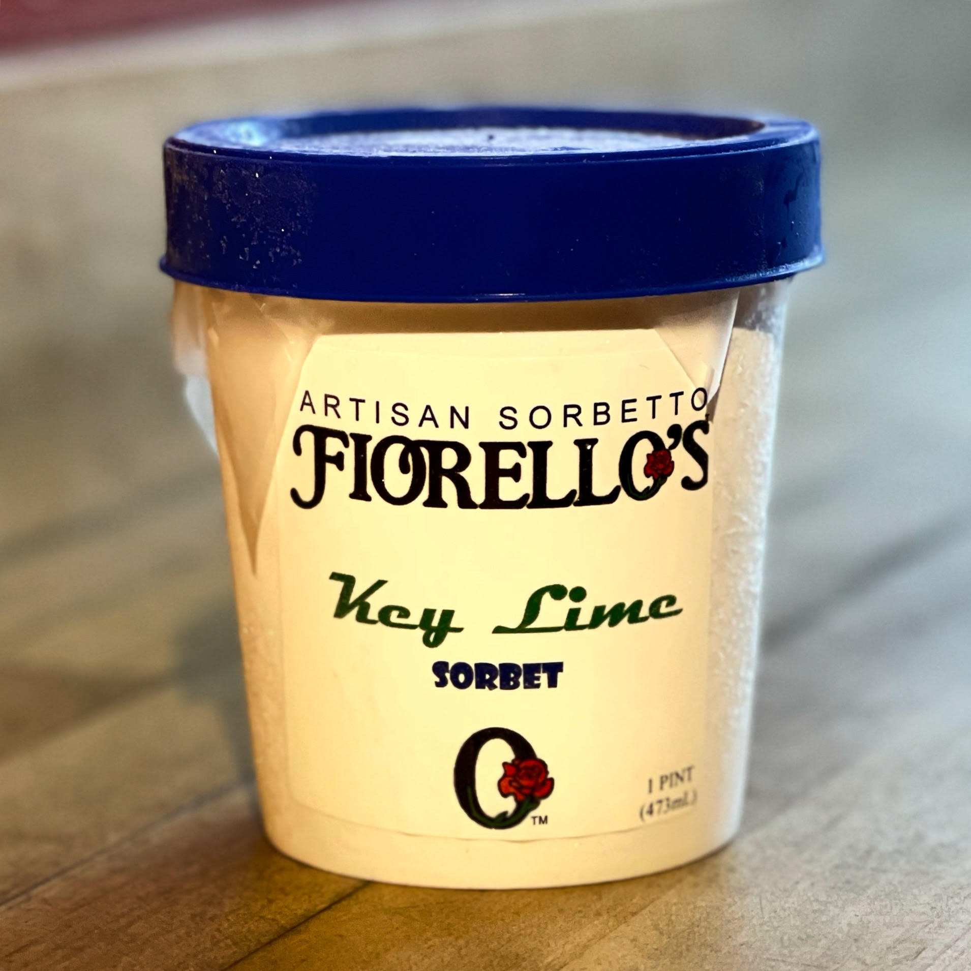 Order Pint of Fiorello's Artisan Sorbetto - Key Lime (Dairy and Gluten Free) food online from Papalote Mexican Grill store, San Francisco on bringmethat.com