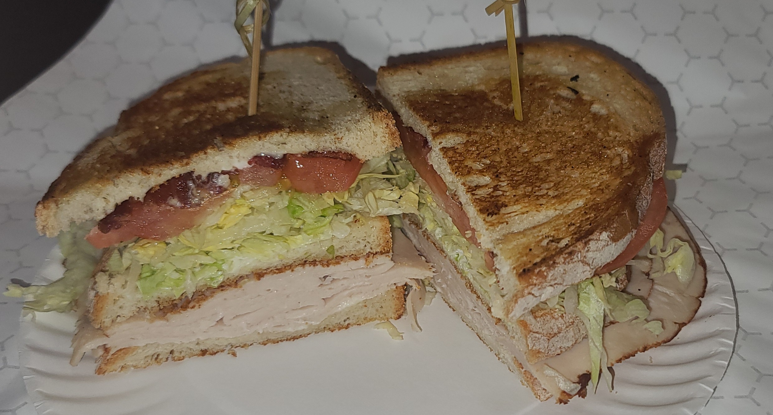 Order Turkey Club with French Fries food online from Gregory House Of Pizza store, Belmont on bringmethat.com