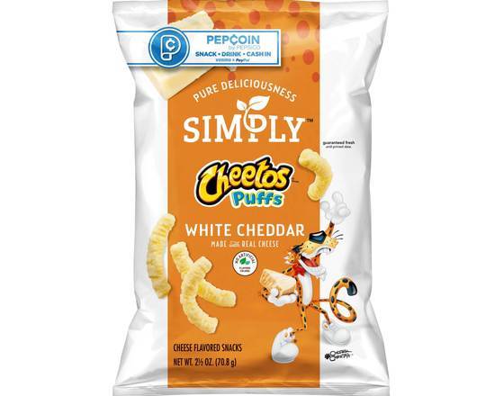 Order Simply Cheetos Puffs White Cheddar (2.5 oz) food online from Urban Value Corner Store store, Dallas on bringmethat.com
