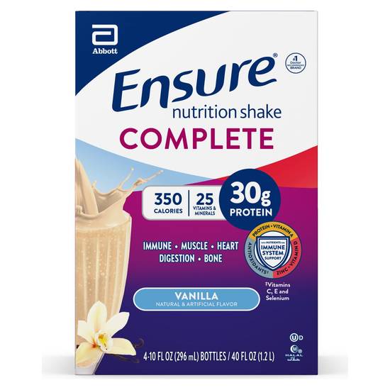 Order Ensure Nutrition Shake Vanilla Ready-to-Drink (10 oz x 4 ct) food online from Rite Aid store, EAST AURORA on bringmethat.com