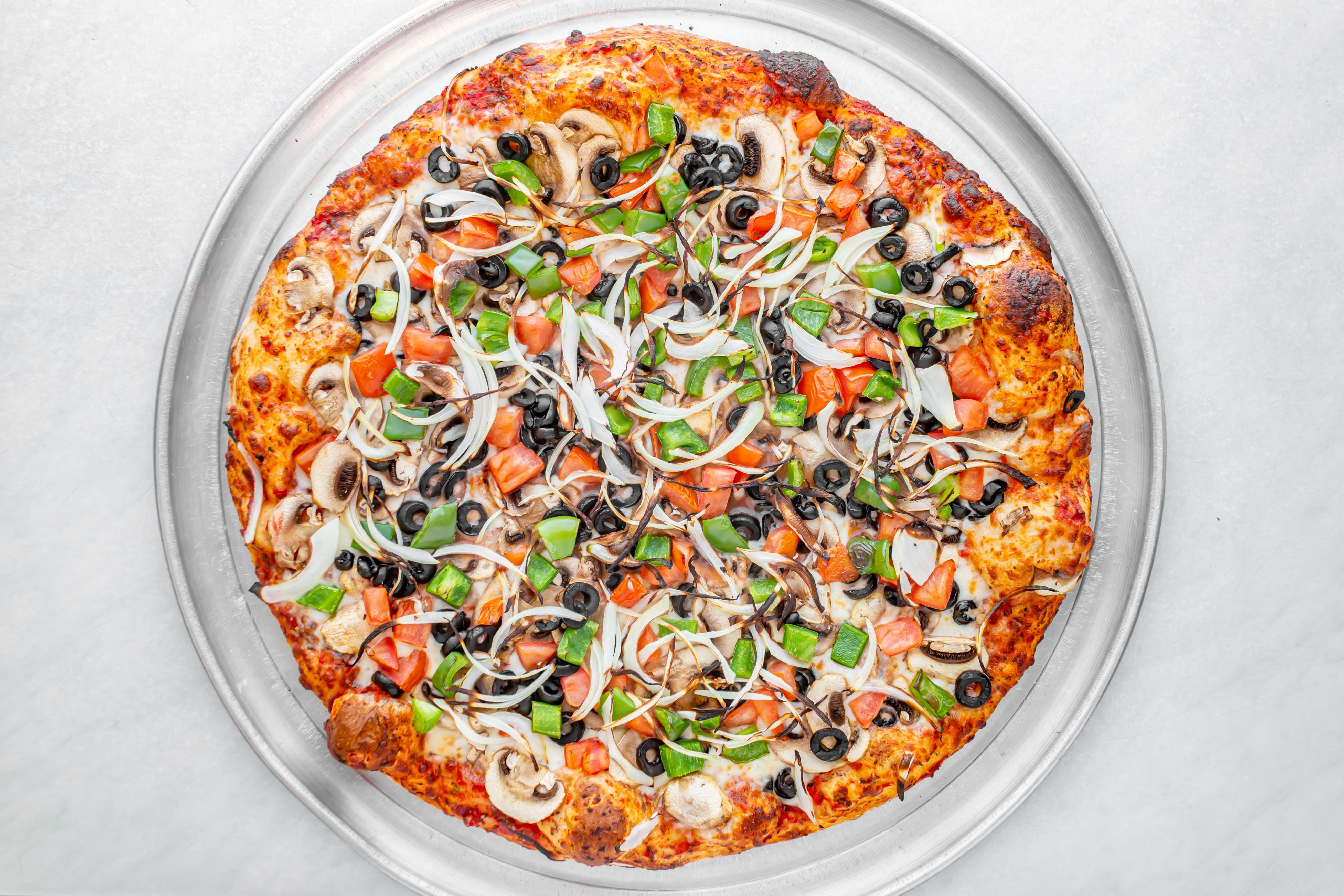 Order Vegetarian Pizza - Small 12'' (6 Slices) food online from Jack's Pizza & Subs store, Torrance on bringmethat.com