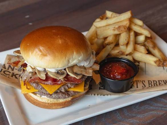 Order The Steakhouse Burger food online from PT's Gold store, Henderson on bringmethat.com