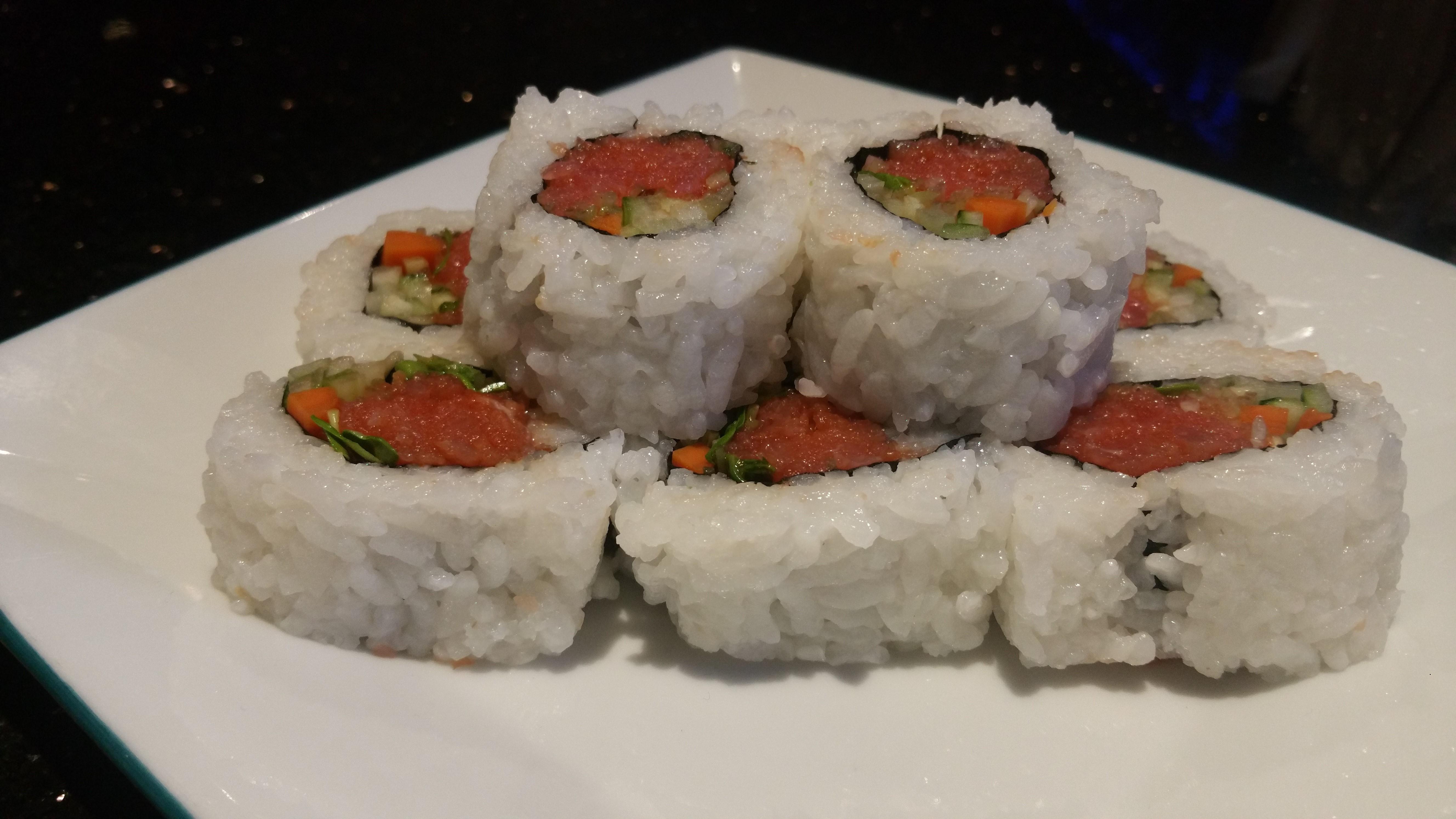 Order Spicy Tuna Cut Roll food online from Tokyo Sushi store, Santa Clarita on bringmethat.com