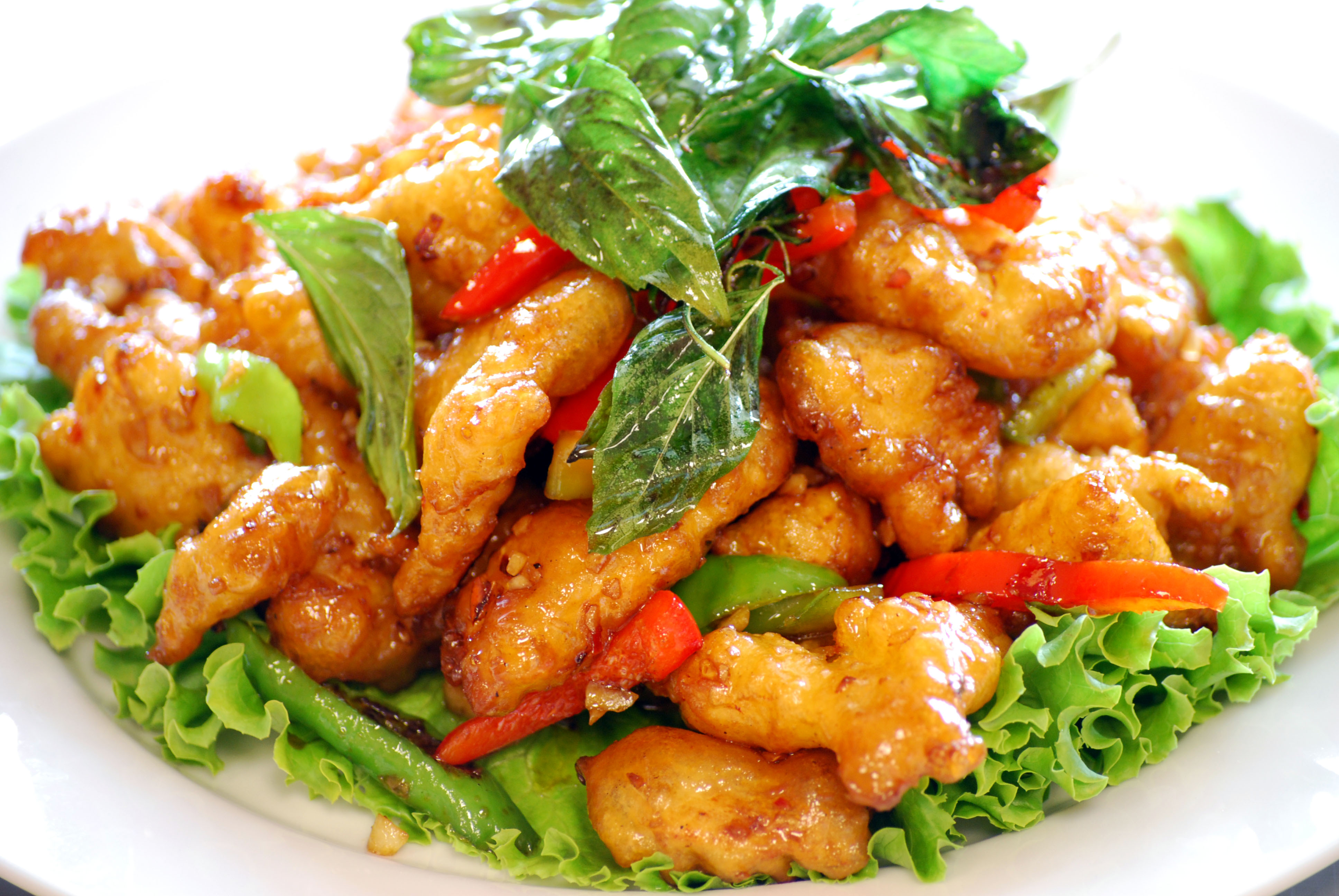 Order Crispy Ka Pow Chicken food online from Kanlaya Thai Restaurant store, Harrisburg on bringmethat.com