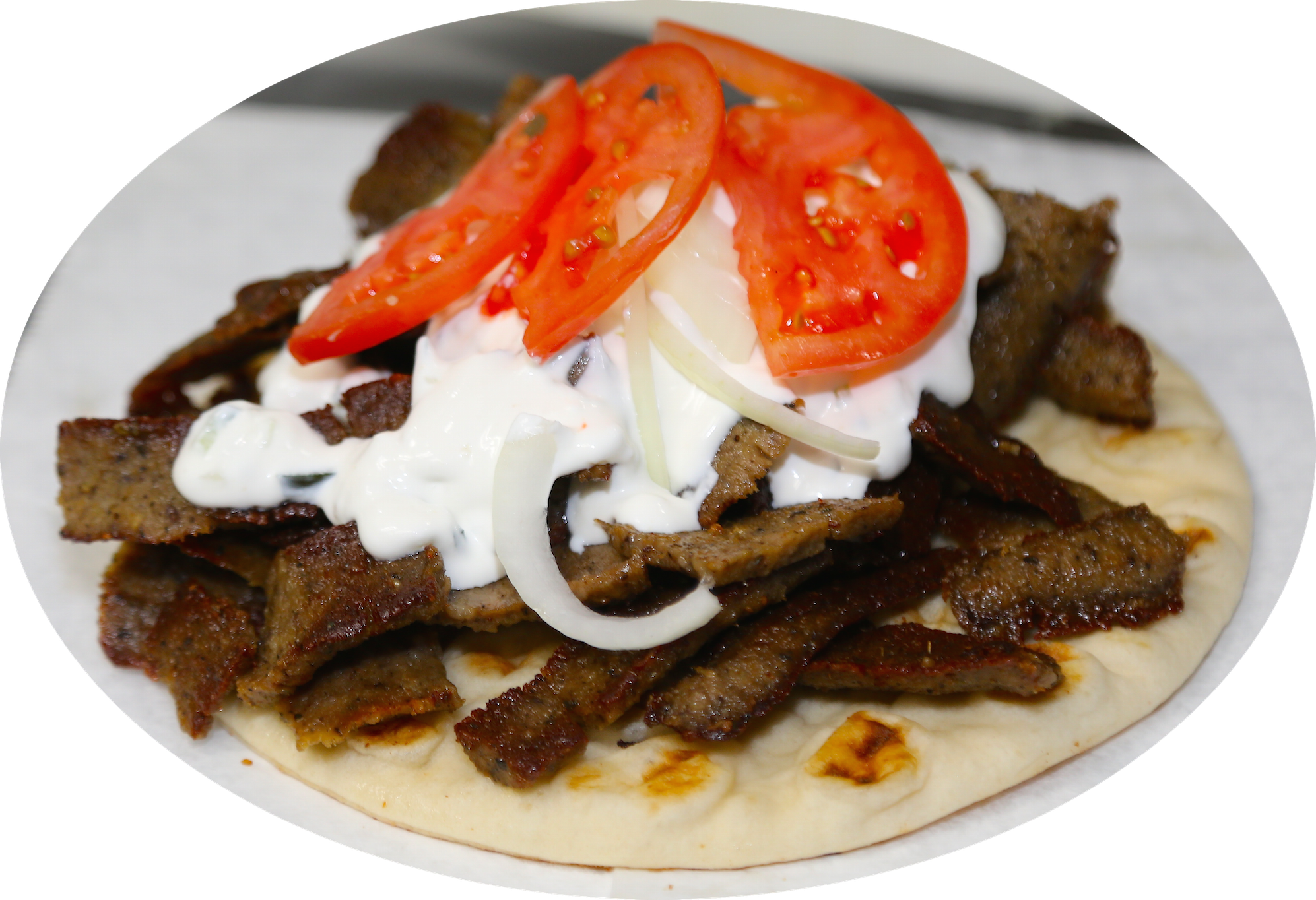 Order Gyro Sandwich with Fries food online from Yaba's Middle Eastern Grill store, Chicago on bringmethat.com