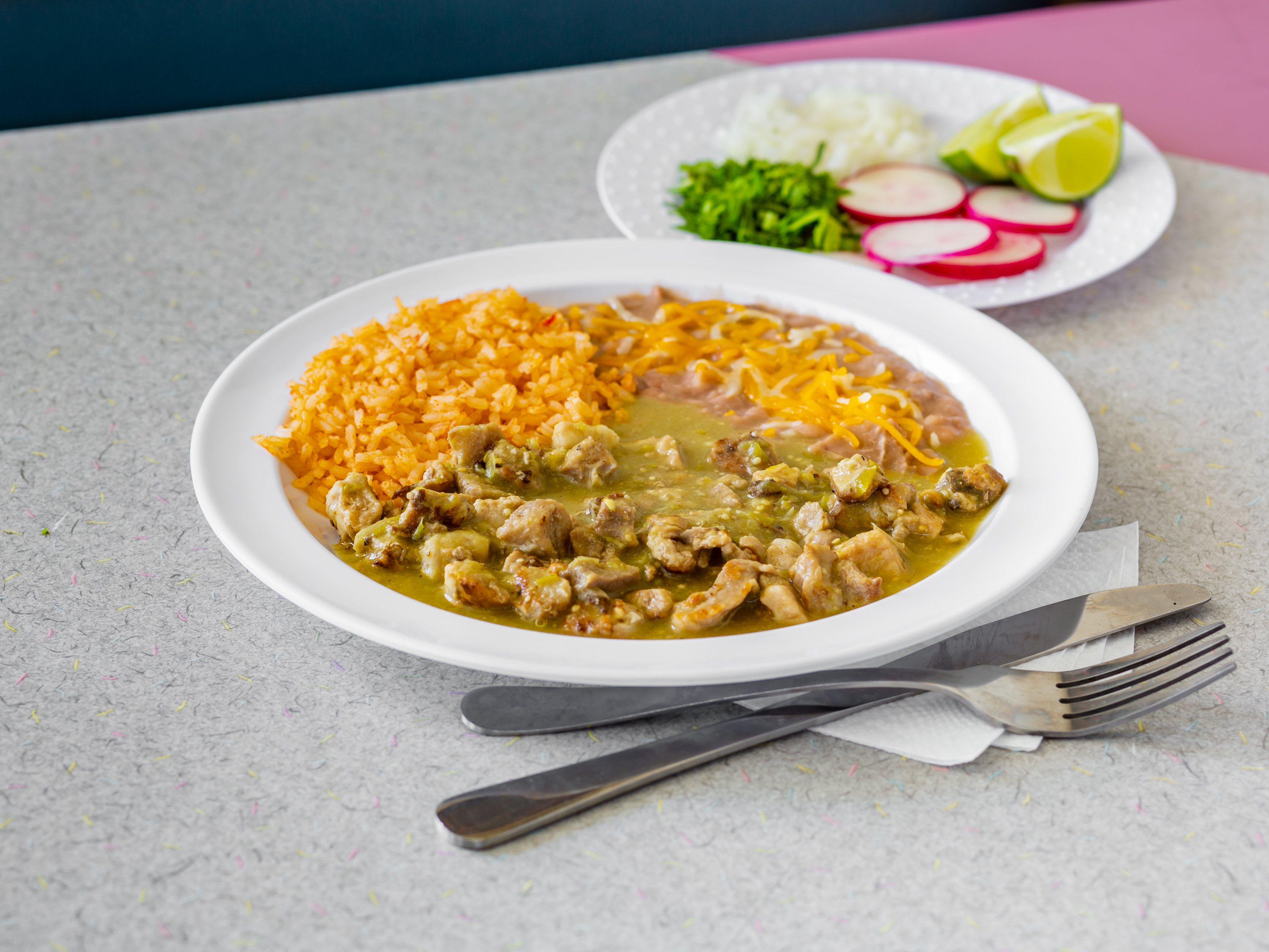 Order #10. Chile Verde Plate food online from Alfredo Mexican Food store, los angeles on bringmethat.com