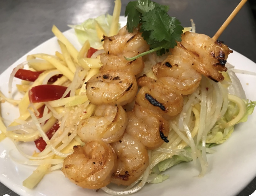 Order 15.a. Grilled Shrimp and Mango Salad food online from Thai Villa store, Bernardsville on bringmethat.com