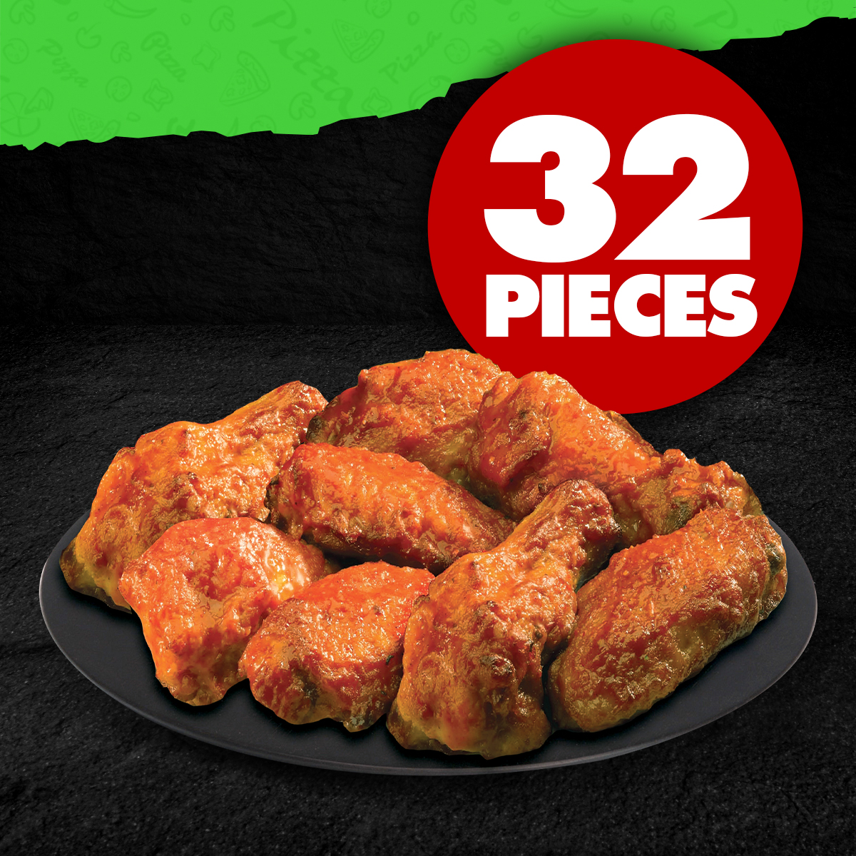 Order 32 Buffalo Chicken Wings food online from Piara Pizza store, Los Angeles on bringmethat.com