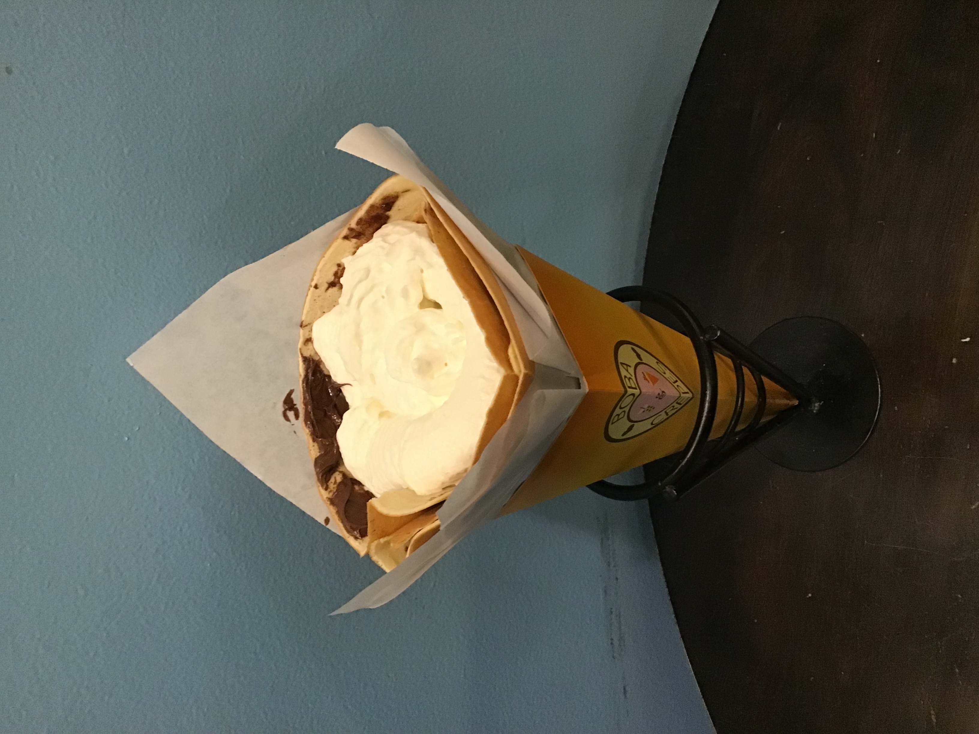 Order Nutella and Whipped Cream Crepe food online from Boba & Crepes store, Denver on bringmethat.com