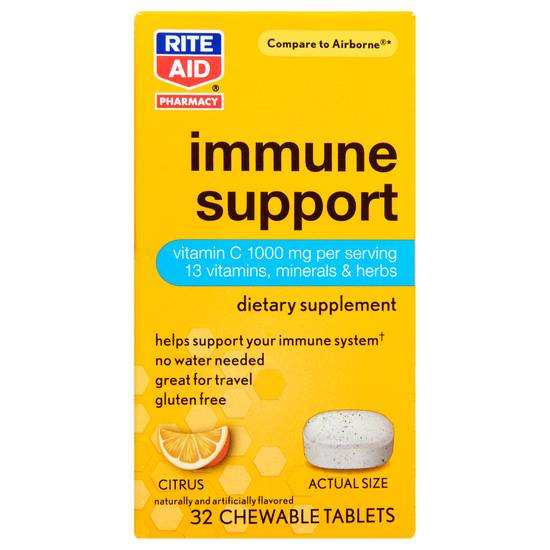 Order Rite Aid Immune Support Chewables Citrus (32 ct) food online from Rite Aid store, BUTLER on bringmethat.com