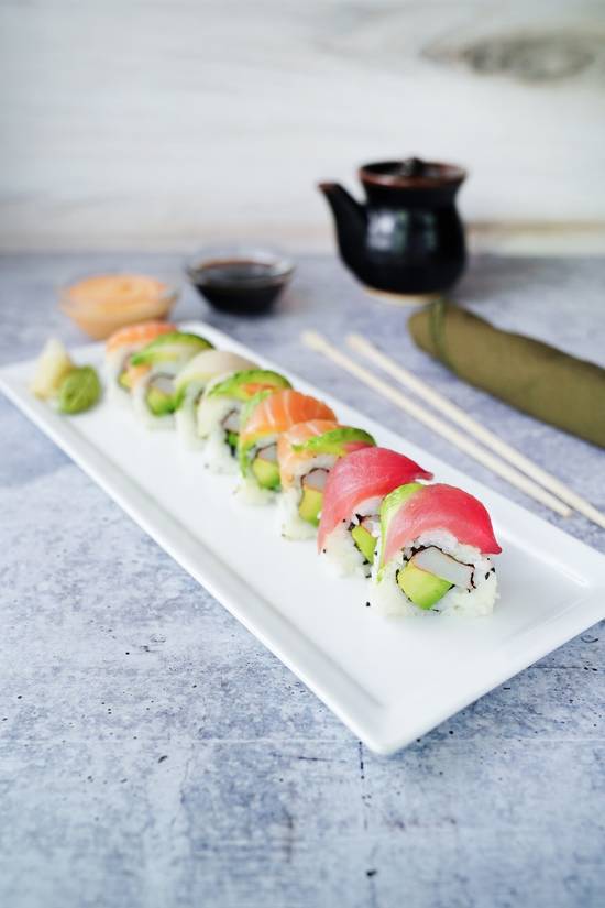 Order Rainbow Roll food online from Sushi Maki store, South Miami on bringmethat.com
