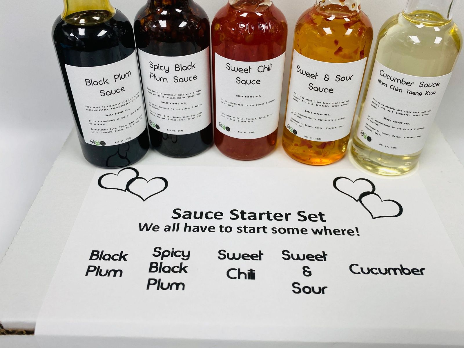 Order Sauce Gift/Sample Set Sauce Starter Set food online from Pinto Urban Thai Diner store, Richardson on bringmethat.com