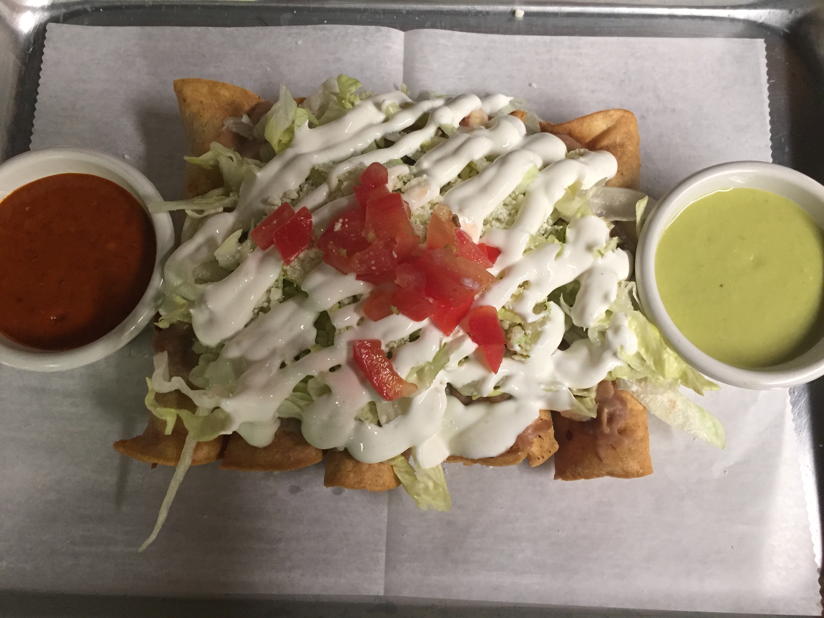 Order FLAUTAS DE POLLO 5pc. food online from Montes Cafe store, Seaside Heights on bringmethat.com