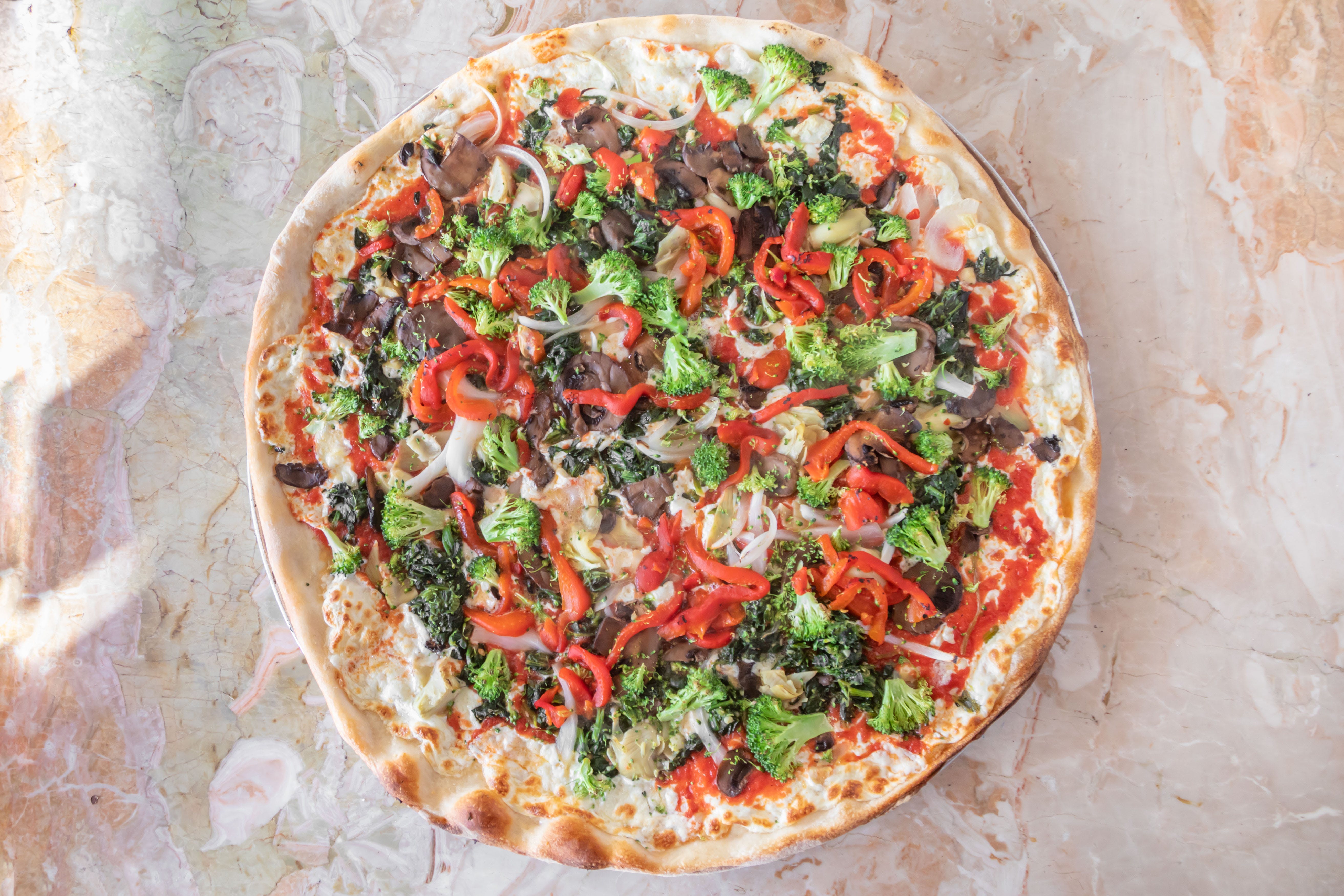 Order Veggie Pizza - Small food online from Luna Pizza store, Simsbury on bringmethat.com